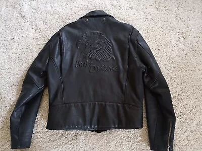 Vintage Harley Davidson Leather Jacket -Made In Korea-Size 44 • $98.68