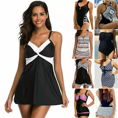 Womens Swimdress Tankini/Monokini Bikini Swimsuits Swimwear Swimming-Costume • £13.96