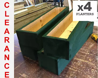 CLEARANCE SALE - 4 X LARGE GARDEN PLANTERS-PAINTED CUPRINOL FOREST GREEN • £65