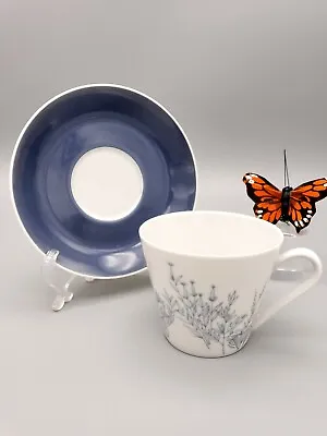 Schonwald Blue Flowers Teacup & Saucer Vintage Grman Porcelain Coffee OK • $19.95