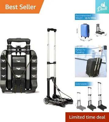 Luggage Cart - Aluminum Collapsible Portable Dolly - Travel Office - Black • $49.99