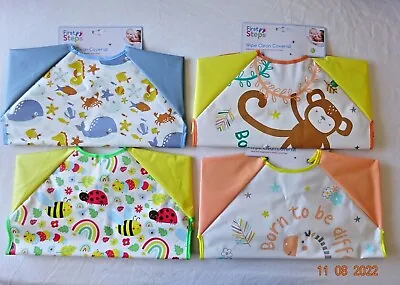 Baby Long Sleeve Bib Feeding PEVA Coverall Messy Play Waterproof Easy Clean • £3.75