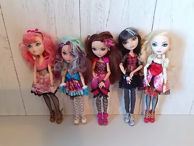 £45 • Buy Mattel Dolls Bundle Ever After High X5 Bundle Cupid Apple White Madeline Hatter