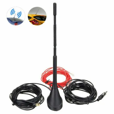 Car Universal Roof Mount Active Amplified DAB + FM Radio Aerial Antenna Mast NEW • £17.68