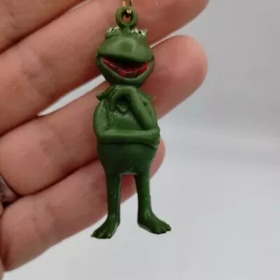 Vintage Muppets Kermit The Frog Figural Plastic Keychain • $13.59