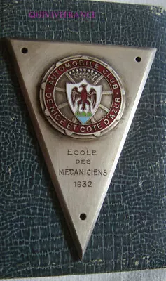 MED14173 - Medal Plate Automobile Club Nice - School Of Mechanics 1932 • $141.89