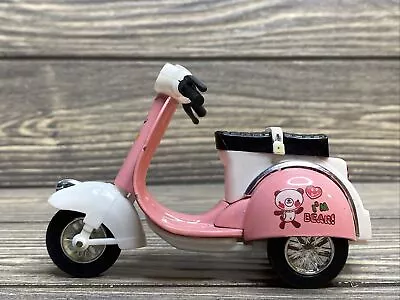 Vintage Pull Back Pink White Scooter Tricycle￼ Panda Bear Logo Metal Plastic 3” • $7.49