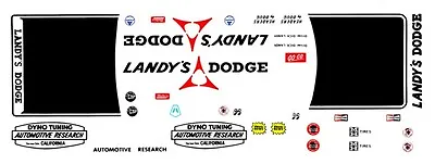 DICK LANDY DYNO TUNING AUTOMOTIVE RESEARCH DODGE 1/18th Scale Decals • $11.99