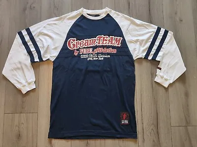 Vintage FUBU Cream Team Long Sleeve T Shirt Blue - Small / Fits Like A Medium • £21.99