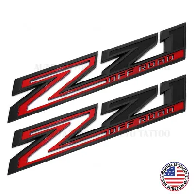 2pcs Chevy 19-21 Silverado Z71 Off Road Fender Letter Sport Emblem Badge Black • $24.99