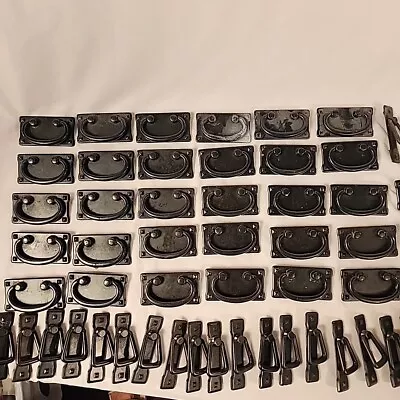 Black Mission Lot Of 32 3  Bail Drop Drawer Pull & Lot Of 24 Cabinet Handles GUC • $99.99