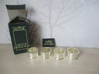 VINTAGE - IANTHE - LICHFIELD COLLECTION -SET OF 4 X Silver Plated Napkin Rings • £8