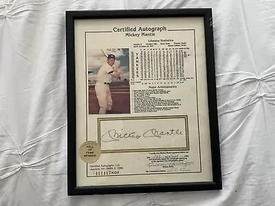 Mickey Mantle  Autograph 1984 Certified By Notary Public 9/11/1984 • $249.95