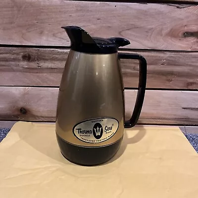 Vintage Gold Black Thermo-Serv Insulated Coffee Pot W/ Flip Top Restaurant Style • $7.99