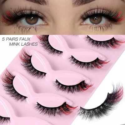 Colored Lash Natural Long Eyelashes Party Halloween Volume Lashes Extension • £4.27