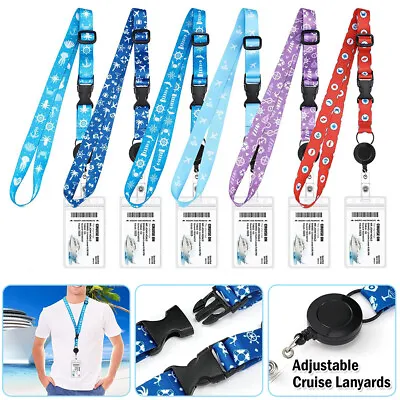 NEW Adjustable Cruise Lanyards With Waterproof ID Badge Reel Holder Key Cards • $8.47