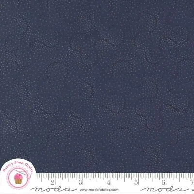 Moda CLOVER BLOSSOM FARM 9715 14 Blue Navy  KANSAS TROUBLES Quilt Fabric • $6.40