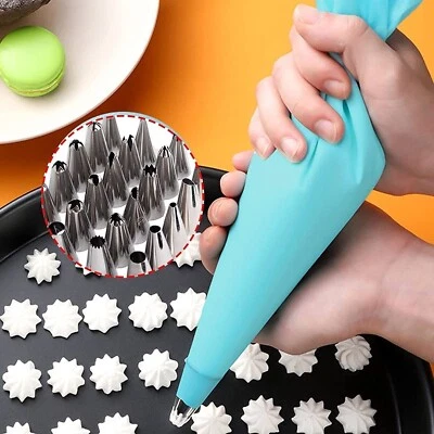 £5.99 • Buy Cake Decorating Kit 26 Pieces Tools Baking Nozzles Piping Tips Icing Bag