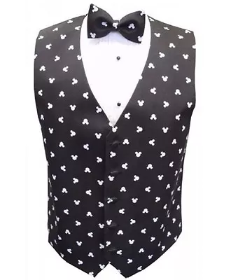 Mickey Mouse Black Silhouette Tuxedo Vest And Bow Tie • $148.50