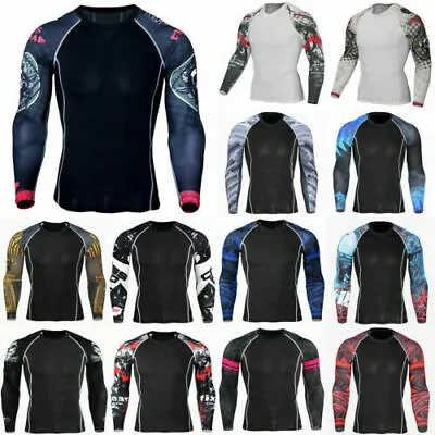 £13 • Buy Mens Thermal Long Sleeve Compression T-Shirts Armour Base Layer Sports Gym Tops