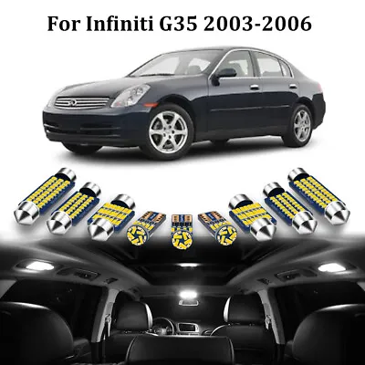 14x White LED Lights Interior Package Kit For Infiniti 2003-2006 G35 Sedan Tool • $15.29