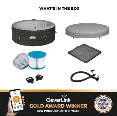 Cleverspa Cadiz 4 Person Inflatable Hot Tub Rattan Brand New WEEKEND SALE 🔥🔥 • £179.99