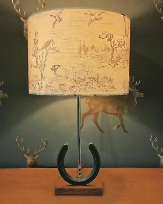 Horse Shoe Table Lamp And Hunting Shade • £75