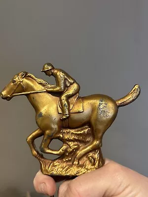 VTG 1950’s Cast Metal Topper Race Horse With Jockey • $45