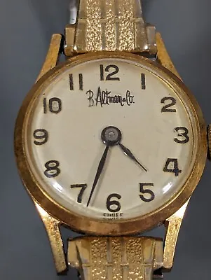 Vintage B. Altman & Co Swiss Manual Mechanical 17 J Round Gold Tone Watch • $48.99