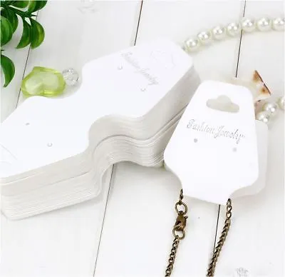 50X Necklace Bracelet Chain Folding Card Hanging Tag Hanger Display 4.5x10.5cm • $9.99