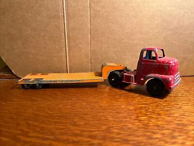 Vintage Toy Truck Tootsietoy Semi Cab Tractor Trailer Flatbed Hauler Lowboy • $14.99