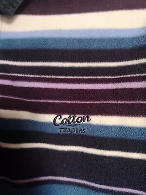 COTTON TRADERS Fleece Jumper 1/4 Button Up Jumper M.  Pit To Pit 23  • £3.99