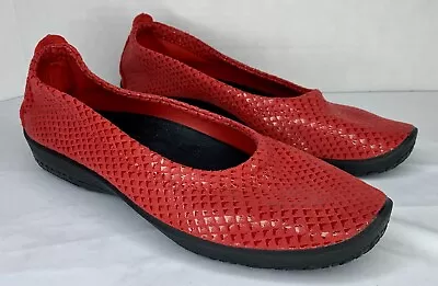 Arcopedico Ladies 41 9.5-10 L15 Red Shine Ballerina Lytech Slip-on Ballet Flats • $39