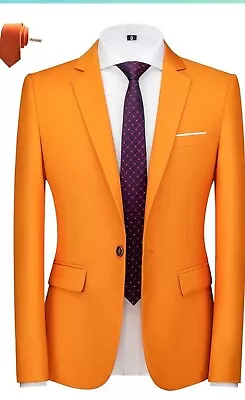 Size 42 Mens Orange Blazer With Tie New With Tie Regular Fit  • $40