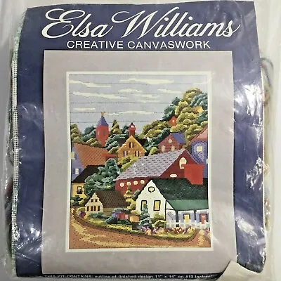 Elsa Williams Needlepoint Kit 06203 Creative Canvaswork Hillside Houses LeClair • $38.77