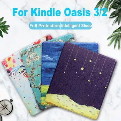 PU Leather Smart Cover Protective Shell For Kindle Oasis 2/3 Home Office • $14.46