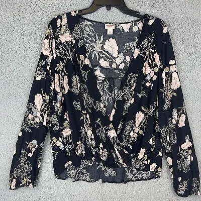 Mossimo Supply Co. Women's Top XX Large Black Pink Flowers Loose Fit Everyday • $9.99