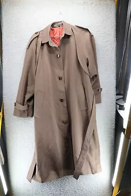 Falcone Mens Brown Long Sleeve Peak Lapel Trench Coat Size 38 • $20.54