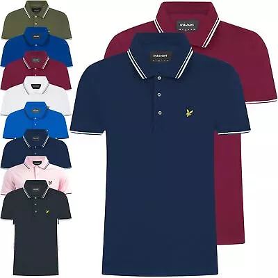 Lyle & Scott Mens Polo Shirt Short Sleeve Tipping Cotton Pique Tee T-Shirt Top • £11.99