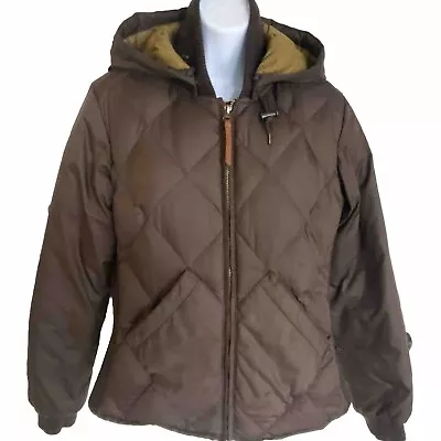 Eddie Bauer Womens Premium Goose Down 1936 Skyliner Model Briwn Jacket Medium • $33.15