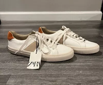 $30 • Buy Zara Classic Low Top Contrasting Trainers - Sneakers Size 9 