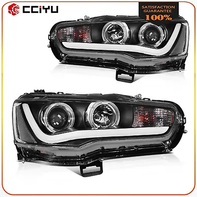 Headlights Assembly For 2008-2017 Mitsubishi Lancer EVO Black Housing • $208.99