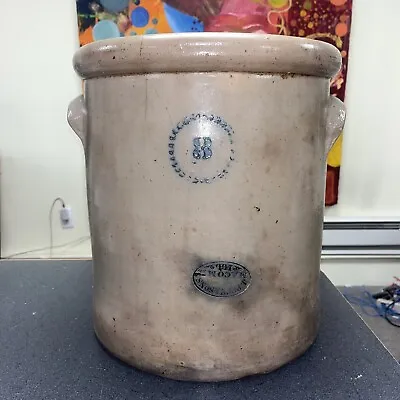 1880s J. Pech & Sons 8 Gallon Stoneware Crock Made In Macomb Illinois IL VG Cond • $169.99