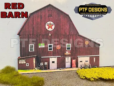 N Scale “RED BARN” BUILDING FLAT/ Front -  RURAL FARM Walthers BLI • $7.99