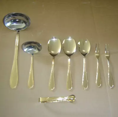 Goldtone Stainless Hostess Set Serving Pieces - 8 Pieces - Solingen Gold/Silver • $39