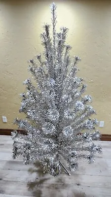 Vintage 7.5' Foot Aluminum Silver Pom Pom Christmas Tree 121 Branches Royal Pine • $849.95