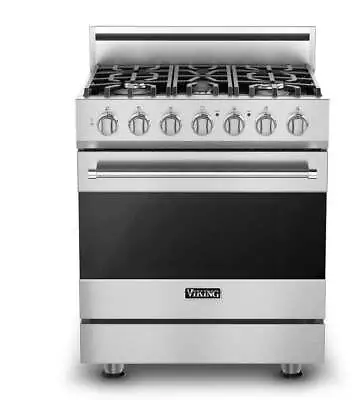 Viking 30 Inch Freestanding Dual Fuel Range 5 Sealed Burners NEW RVDR33025BSS • $5299