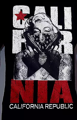 New Men' Marilyn Monroe Masked Gangster T-Shirt California Republic L1X2X3XL • $11.99