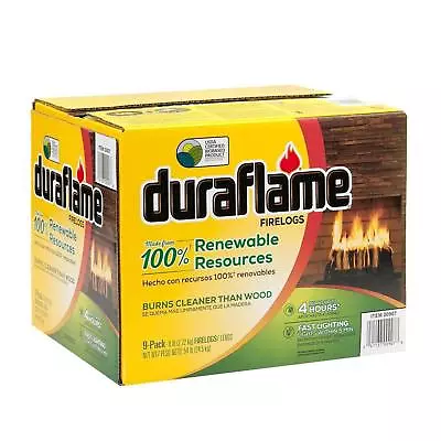 Duraflame Fire Logs Heatlogs Eco Firewood Wood Fuel 9 X 2.72kg **IN STOCK** • £74.95