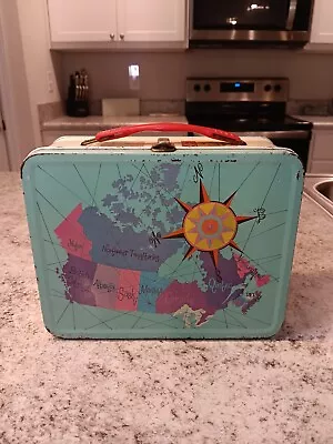 1960 Canadian Provinces Lunch Box -No Thermos * Vintage * Lunchbox Tin Kit Pail • $59.99